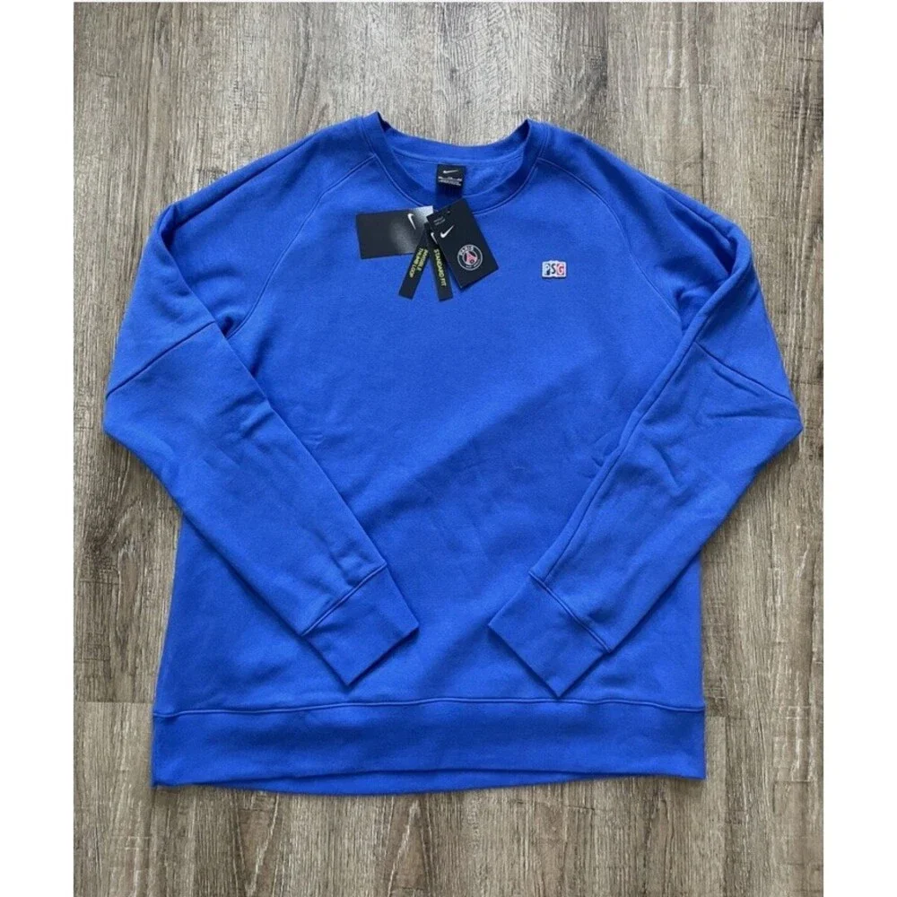 Nike Paris Saint Germain Crew Sweatshirt Blue Mens Sz XXL CI9555-410